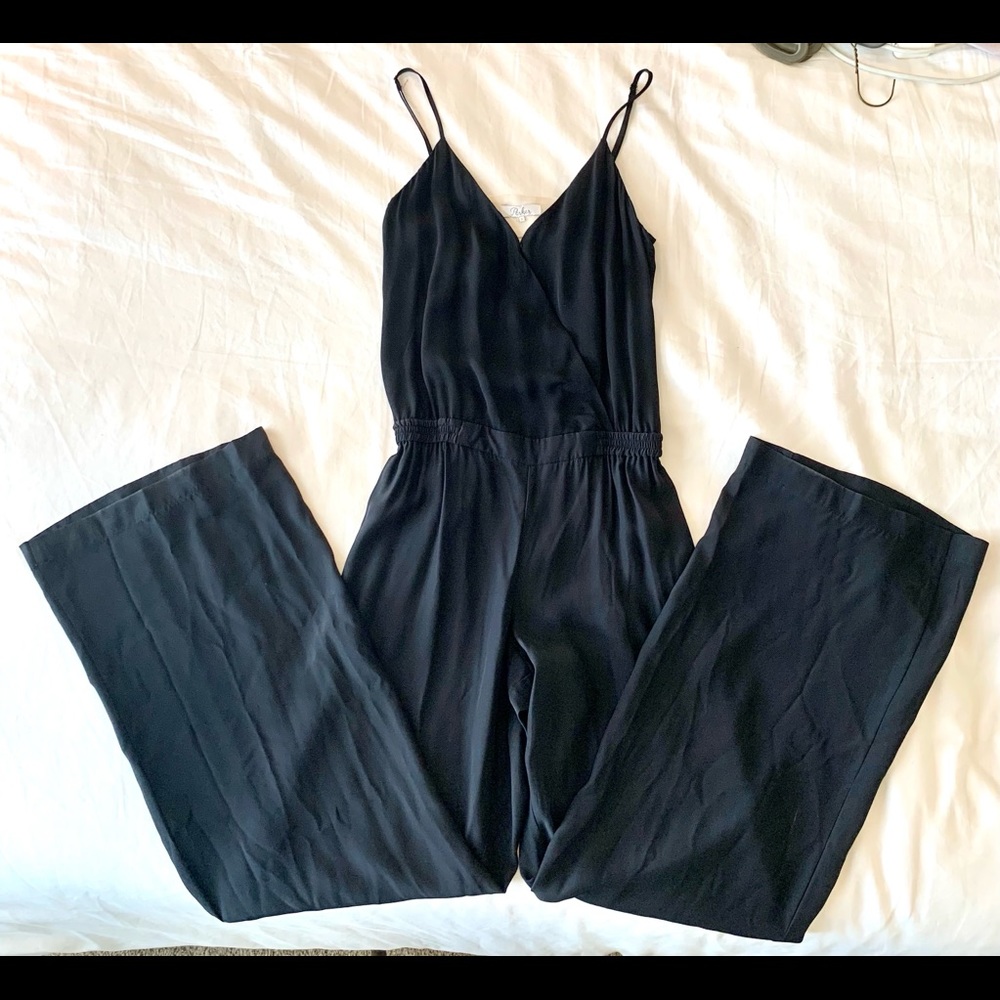 Parker Black and White Silk Jumpsuit, Size S